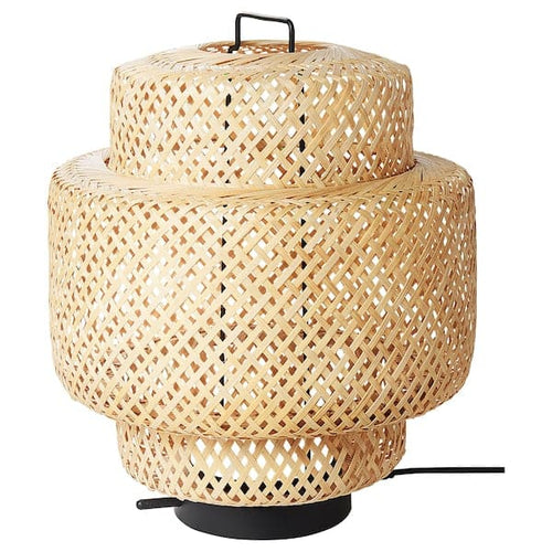 SINNERLIG - LED table lamp, bamboo/handmade adjustable light intensity ,
