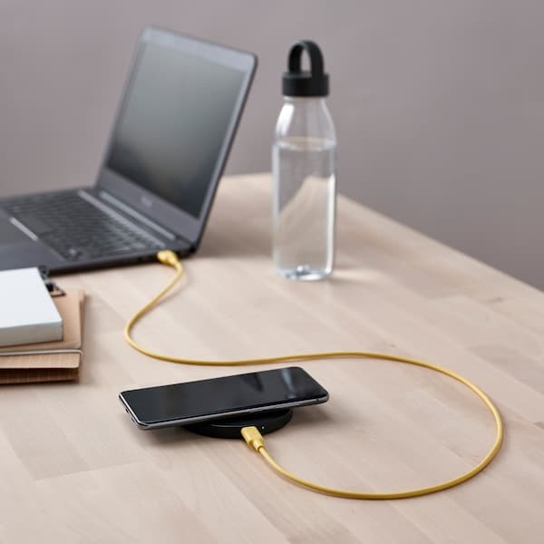 Ikea SITTBRUNN - USB-A to USB-C, light yellow, 1 m