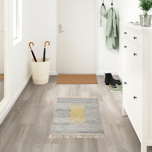 Ikea SJÖTÅTEL - Carpet, flatweave, grey-yellow, , 60x90 cm