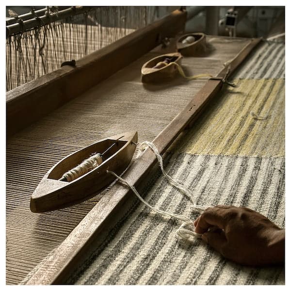Ikea SJÖTÅTEL - Carpet, flatweave, grey-yellow, , 140x200 cm