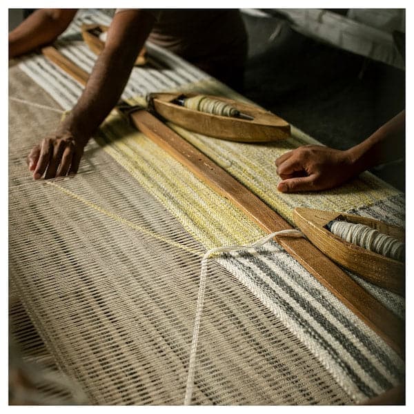 SJÖTÅTEL - Carpet, flatweave, grey-yellow, , 140x200 cm - best price from Maltashopper.com 90570760