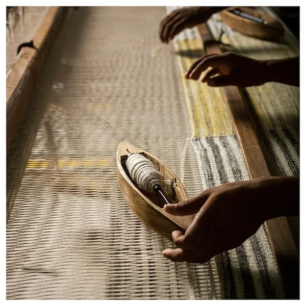 Ikea SJÖTÅTEL - Carpet, flatweave, grey-yellow, , 140x200 cm