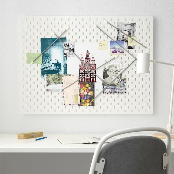 SKÅDIS - Pegboard combination, white, 76x56 cm - best price from Maltashopper.com 49217381