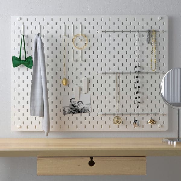 SKÅDIS - Pegboard combination, white, 76x56 cm - best price from Maltashopper.com 49216697