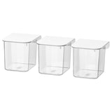 SKÅDIS container with lid, white, 7x8x8.5 cm, 3 pack
