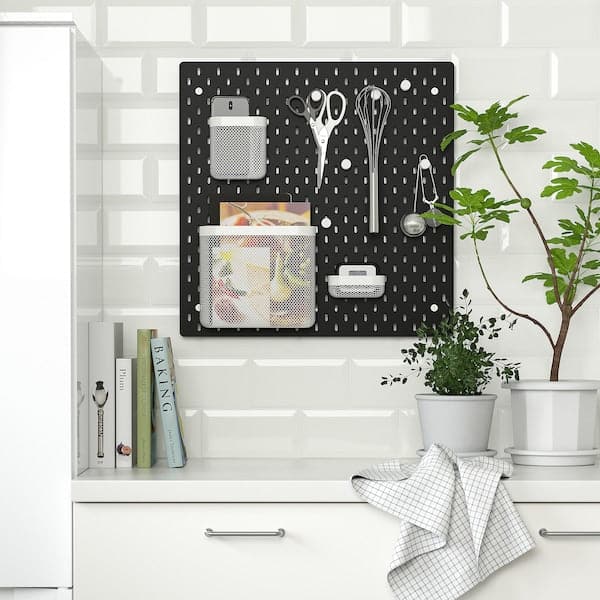 SKÅDIS - Pegboard, black, 56x56 cm - best price from Maltashopper.com 10534375