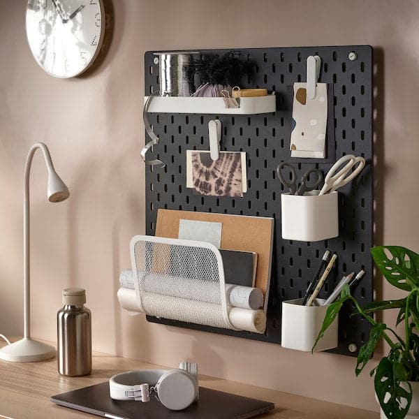 SKÅDIS - Pegboard, black, 56x56 cm - best price from Maltashopper.com 10534375