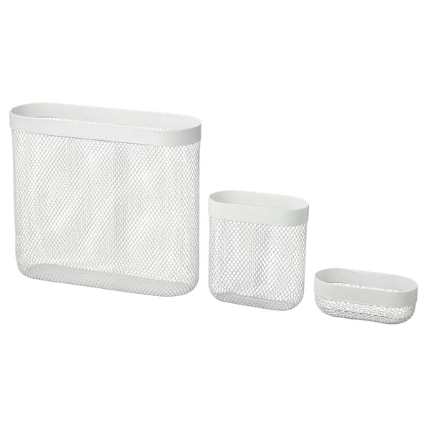 SKÅDIS - Storage basket, set of 3, white