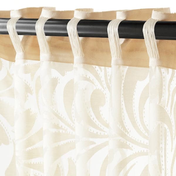 Ikea SKÄREFLY - Thin curtain, 2 sheets, beige, 145x300 cm