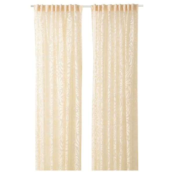 Ikea SKÄREFLY - Thin curtain, 2 sheets, beige, 145x300 cm