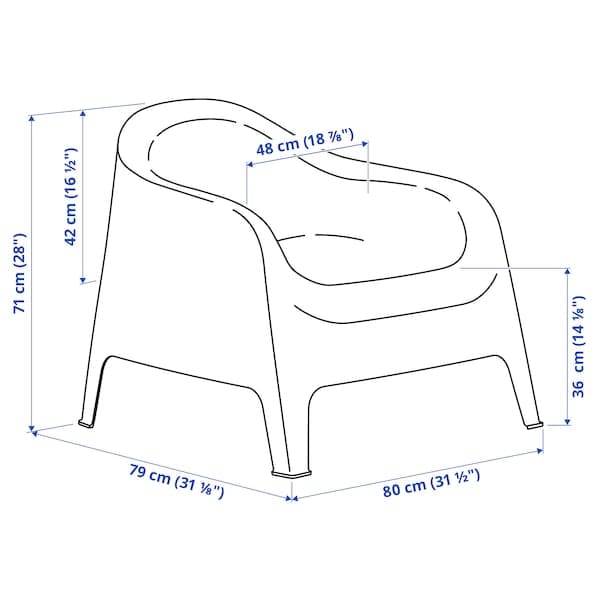 Ikea SKARPÖ - Armchair, outdoor, white