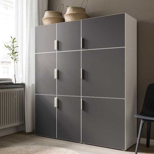 Ikea SKATVAL - Door with hinges, dark grey, 60x60 cm