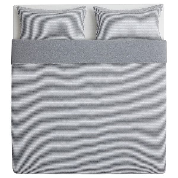 SKENHASSEL Duvet cover and 2 pillowcases - grey 240x220/50x80 cm , - best price from Maltashopper.com 80485418