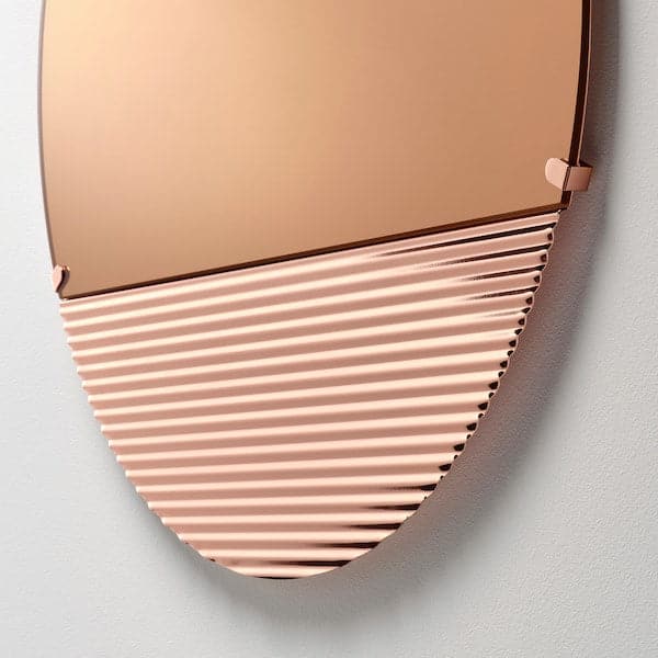 Ikea SKOGSGRÄNSEN - Decorative mirror, copper-colour, 50 cm