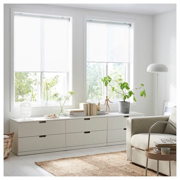 SKOGSKLÖVER Roller curtain - white 140x195 cm , 140x195 cm - best price from Maltashopper.com 20314467