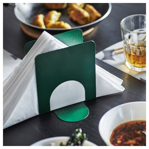 Ikea SKOGSRÖR - Napkin holder, dark green, 13x12 cm