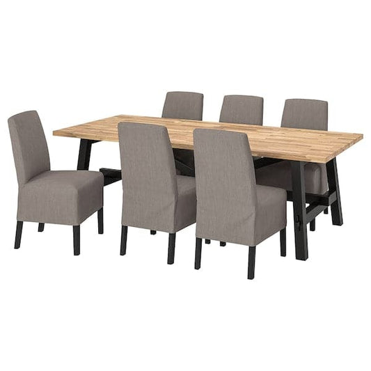 Ikea SKOGSTA / BERGMUND - Table and 6 chairs , 235x100 cm