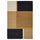 SKRIFTSPRÅK rug, low pile, yellow-brown/dark blue