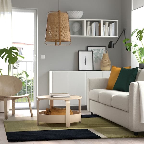 Ikea SKRIFTSPRÅK - Rug, low pile, beige-green/dark blue, 170x240 cm