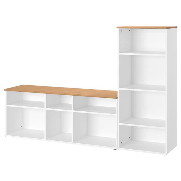 SKRUVBY - TV storage combination, white, 216x38x140 cm