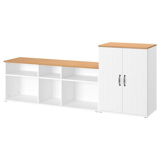Ikea SKRUVBY - TV storage combination, white, 226x38x90 cm