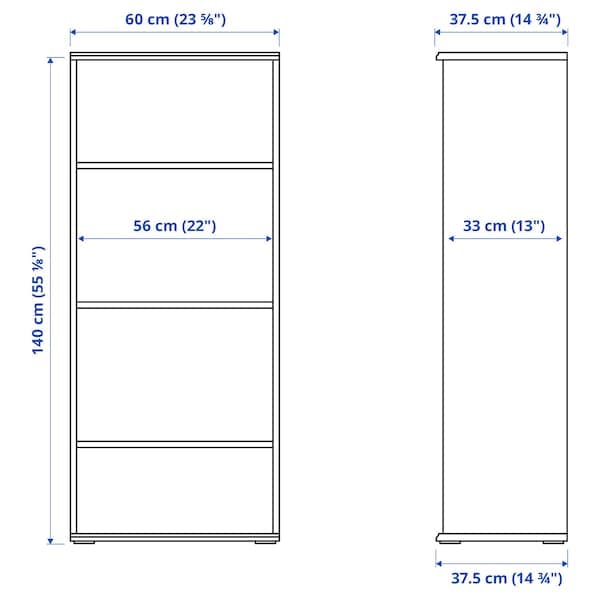 Ikea SKRUVBY - Bookcase, white, 60x140 cm