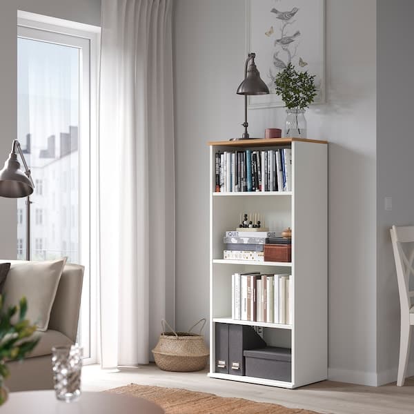 SKRUVBY - Bookcase, white, 60x140 cm - best price from Maltashopper.com 40503546