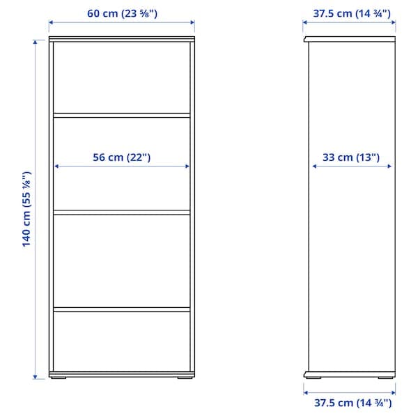 SKRUVBY - Bookcase, black-blue, 60x140 cm - Premium  from Ikea - Just €110.99! Shop now at Maltashopper.com