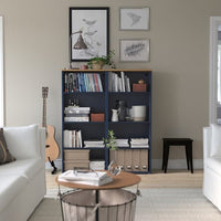SKRUVBY - Bookcase, black-blue, 60x140 cm - best price from Maltashopper.com 20520354