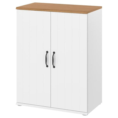 SKRUVBY - Cabinet with doors, white, 70x90 cm
