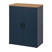 SKRUVBY cabinet with doors, black-blue, 70x90 cm