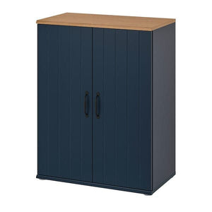 Ikea SKRUVBY - Cabinet with doors, black-blue, 70x90 cm