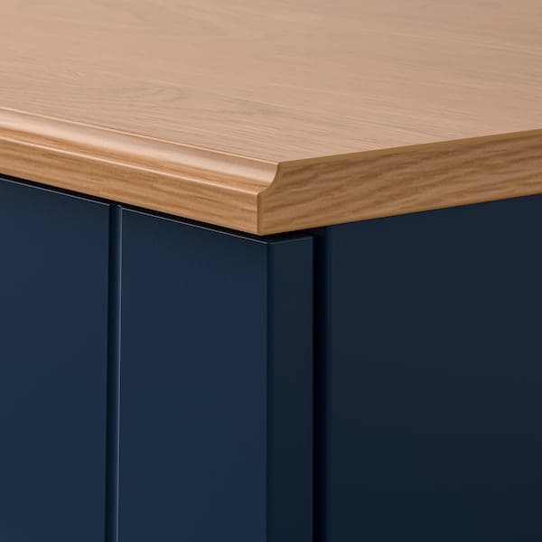 SKRUVBY - Cabinet with doors, black-blue, 70x90 cm - best price from Maltashopper.com 30520358