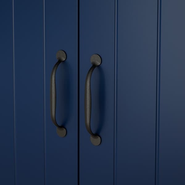 SKRUVBY - Cabinet with doors, black-blue, 70x90 cm - best price from Maltashopper.com 30520358