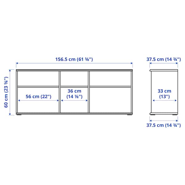 Ikea SKRUVBY - TV bench, white, 156x38x60 cm