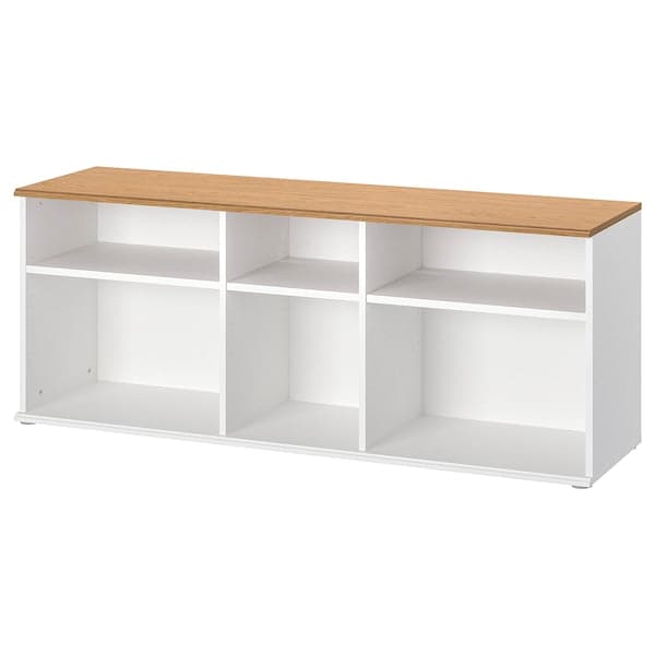 SKRUVBY - TV bench, white, 156x38x60 cm - best price from Maltashopper.com 80503549