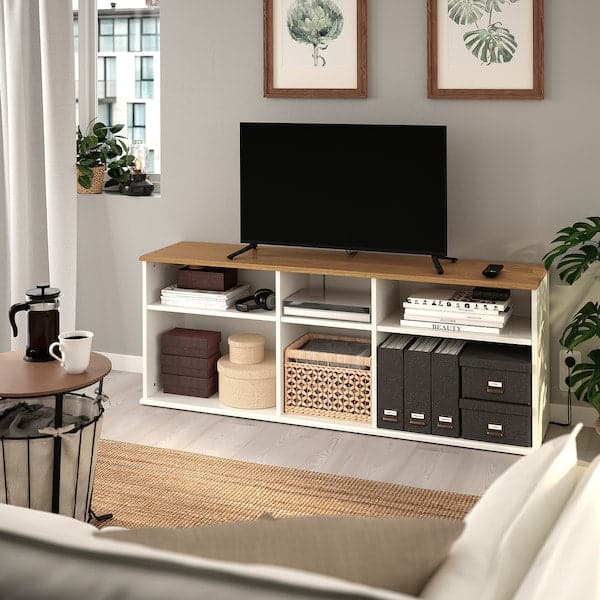 Ikea SKRUVBY - TV bench, white, 156x38x60 cm