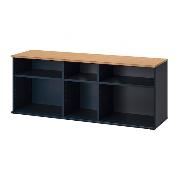 SKRUVBY - TV bench, black-blue, 156x38x60 cm - best price from Maltashopper.com 10520364