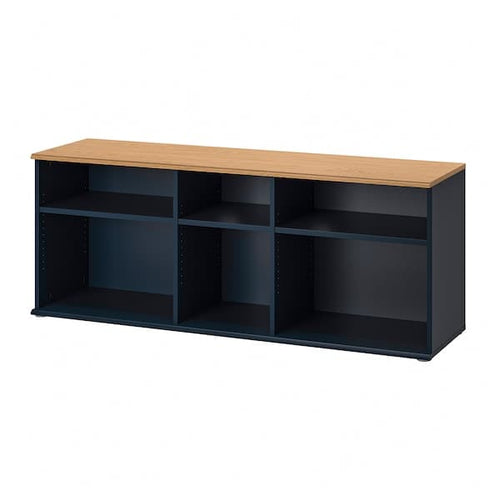 SKRUVBY - TV bench, black-blue, 156x38x60 cm