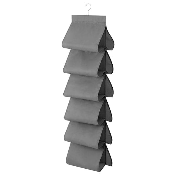 SKUBB Shoe rack to hang, 12 pockets - dark gray 34x120 cm , 34x120 cm