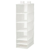 SKUBB storage with 6 compartments, white, 35x45x125 cm