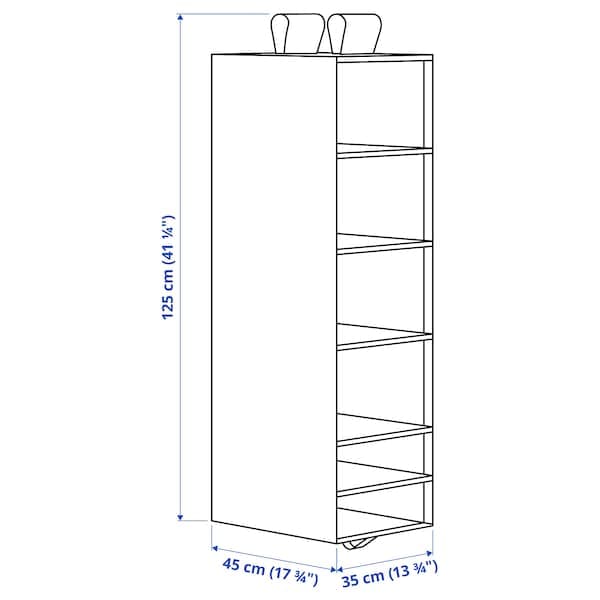 SKUBB - Storage with 6 compartments, white, 35x45x125 cm - best price from Maltashopper.com 00245880