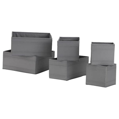 SKUBB - Box, set of 6, dark grey