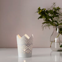 SKURAR - Candle holder, white, 11 cm - best price from Maltashopper.com 60236043
