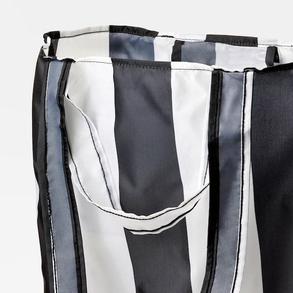 Ikea SKYNKE - Carrier bag, striped/black white, 45x36 cm