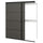 SKYTTA / BOAXEL reach-in wardrobe with sliding door, black double sided/Mehamn dark grey, 177x65x205 cm
