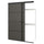 SKYTTA / BOAXEL reach-in wardrobe with sliding door, black double sided/Mehamn dark grey, 177x65x240 cm