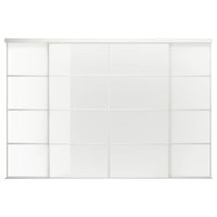 SKYTTA / FÄRVIK - Sliding door combination, white/white glass, 351x240 cm - best price from Maltashopper.com 69477919