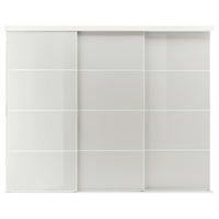 SKYTTA / HOKKSUND - Sliding door combination, white/high-gloss light grey, 301x240 cm - best price from Maltashopper.com 99424043