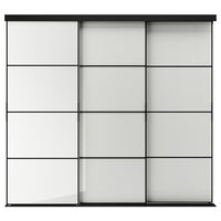 SKYTTA / HOKKSUND - Sliding door combination, black/high-gloss light grey, 226x205 cm - best price from Maltashopper.com 69422743